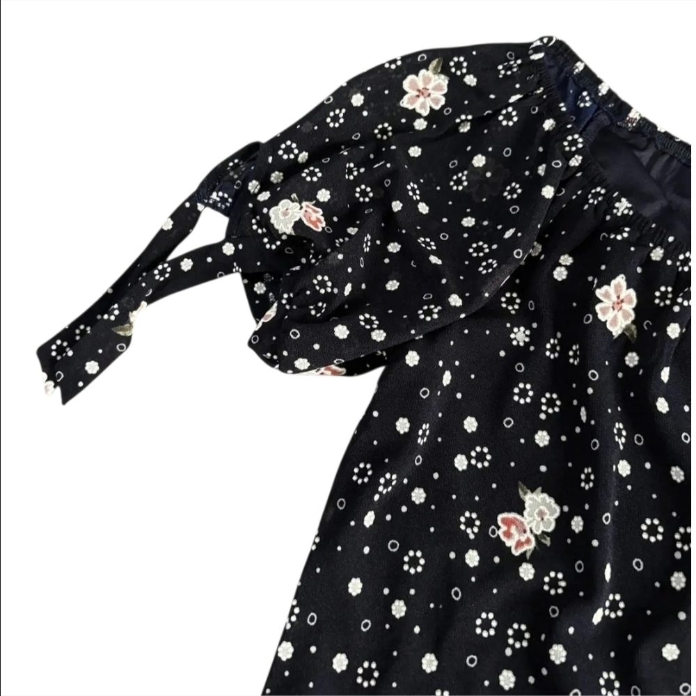 Siren Lily Petite Floral Tie-Sleeve Shift Dress - Boho-Size Petite SM - Picture 5 of 7